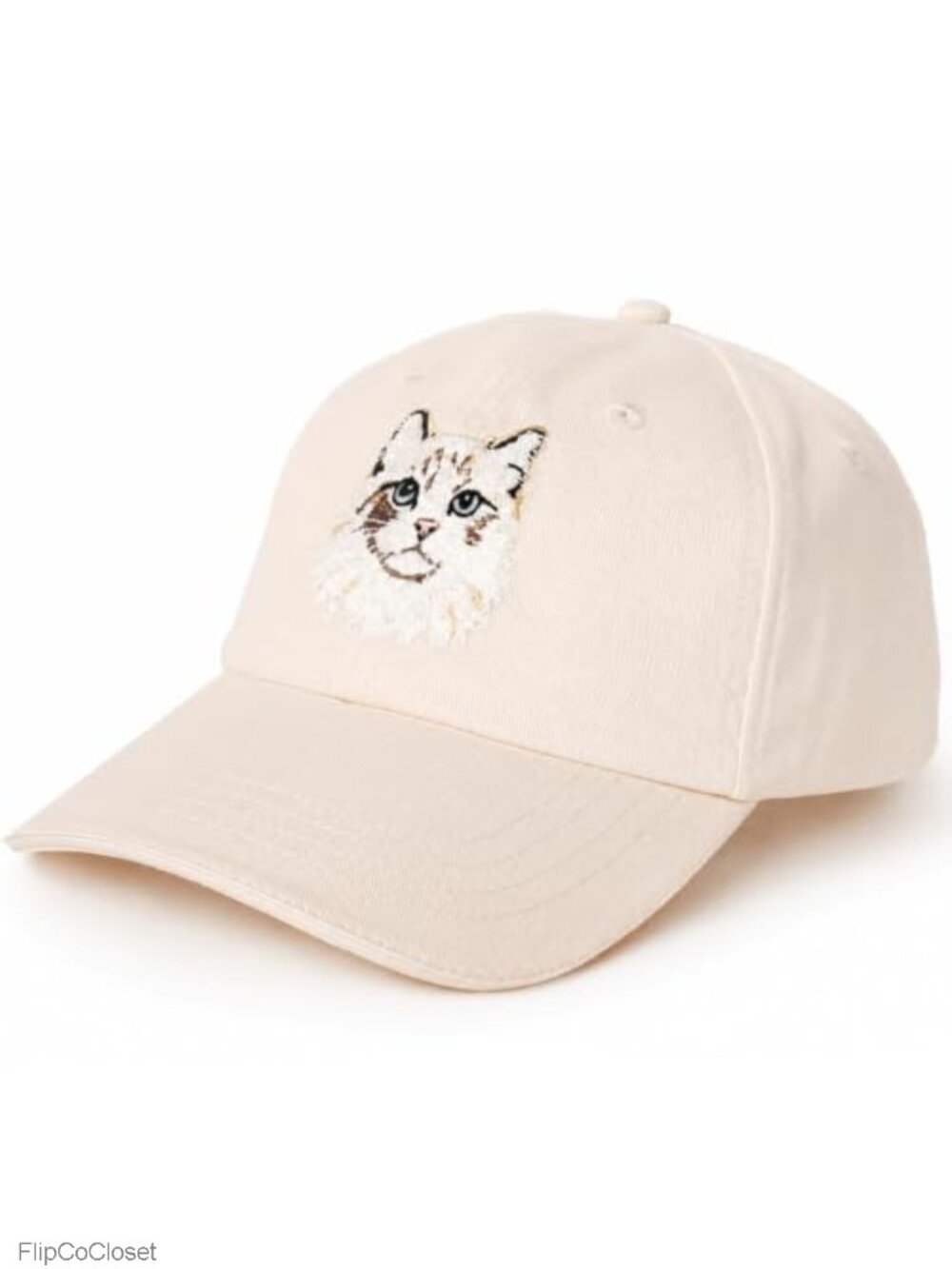 Embroidered Cat Baseball Cap Adjustable Cotton Twill Dad Hat Unisex